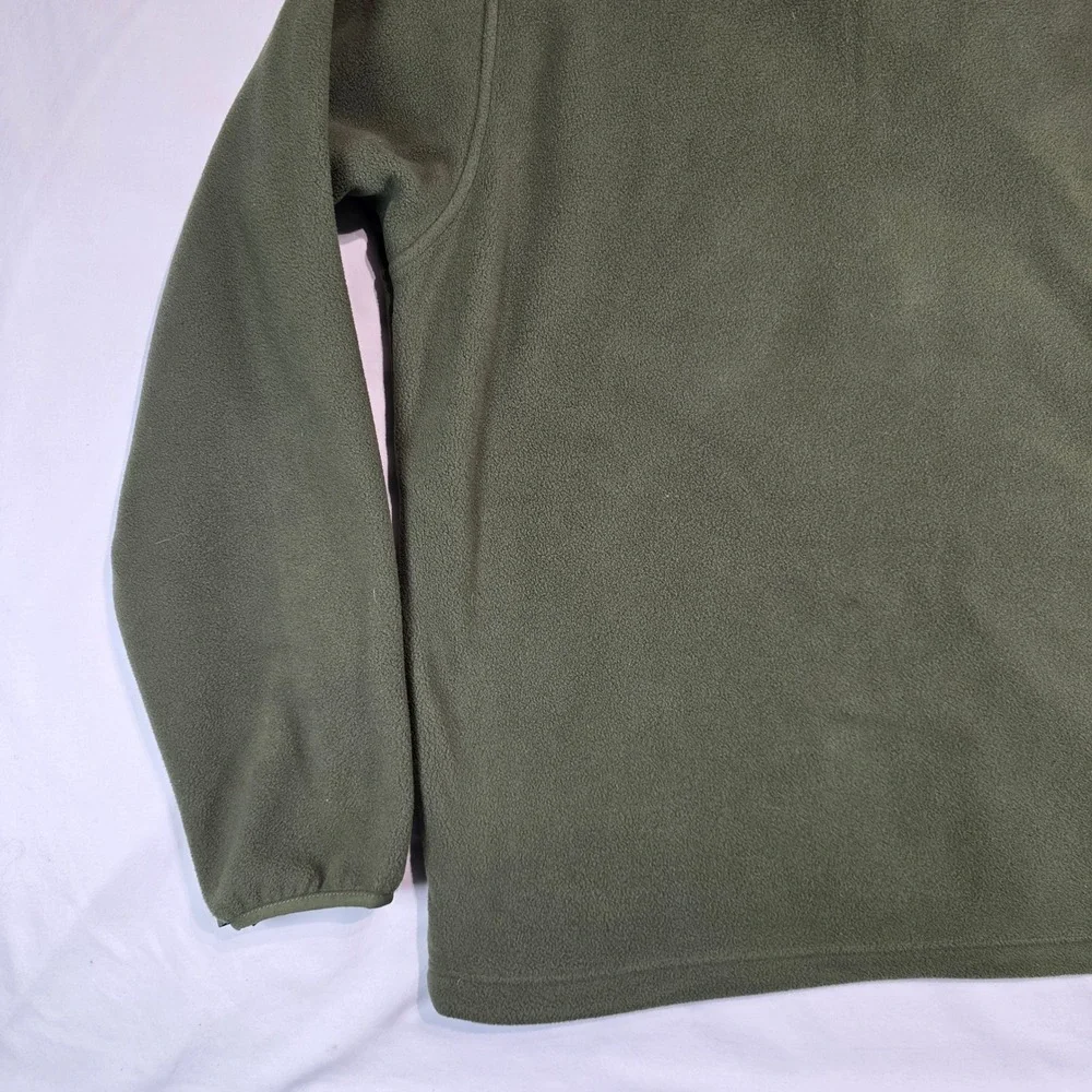 LL Bean Mens Fleece Jacket Full Zip Olive Green Medium‎ Tall 0WV94